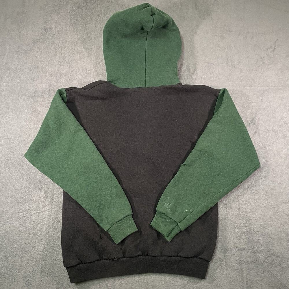 Nike Hoodie Green Black Spellout Y2K Youth L Boys USA Distressed Vintage - Picture 11 of 13